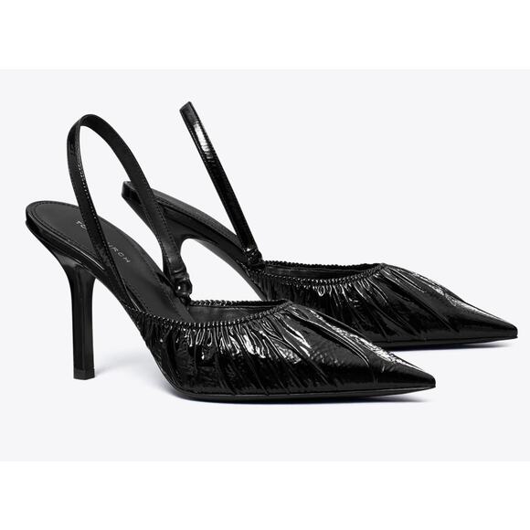 Tory Burch Runway Slingback Pump In Perfect Black - Picture 1 of 11